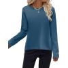 imageZeagoo Sweaters for Women Fall Outfits Trendy 2024 Long Sleeve Crew Neck Knit Pullover Sweater TopsBsolid Blue Long Sleeve