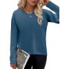 imageZeagoo Sweaters for Women Fall Outfits Trendy 2024 Long Sleeve Crew Neck Knit Pullover Sweater TopsBsolid Blue Long Sleeve