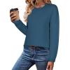 imageZeagoo Sweaters for Women Fall Outfits Trendy 2024 Long Sleeve Crew Neck Knit Pullover Sweater TopsBsolid Blue Long Sleeve