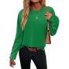 imageZeagoo Sweaters for Women Fall Outfits Trendy 2024 Long Sleeve Crew Neck Knit Pullover Sweater TopsBsolid Green Long Sleeve