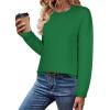 imageZeagoo Sweaters for Women Fall Outfits Trendy 2024 Long Sleeve Crew Neck Knit Pullover Sweater TopsBsolid Green Long Sleeve