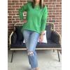 imageZeagoo Sweaters for Women Fall Outfits Trendy 2024 Long Sleeve Crew Neck Knit Pullover Sweater TopsBsolid Green Long Sleeve