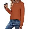 imageZeagoo Sweaters for Women Fall Outfits Trendy 2024 Long Sleeve Crew Neck Knit Pullover Sweater TopsBsolid Orange Long Sleeve