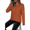 imageZeagoo Sweaters for Women Fall Outfits Trendy 2024 Long Sleeve Crew Neck Knit Pullover Sweater TopsBsolid Orange Long Sleeve
