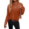 imageZeagoo Sweaters for Women Fall Outfits Trendy 2024 Long Sleeve Crew Neck Knit Pullover Sweater TopsBsolid Orange Long Sleeve