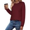 imageZeagoo Sweaters for Women Fall Outfits Trendy 2024 Long Sleeve Crew Neck Knit Pullover Sweater TopsBsolid Red Long Sleeve