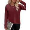 imageZeagoo Sweaters for Women Fall Outfits Trendy 2024 Long Sleeve Crew Neck Knit Pullover Sweater TopsBsolid Red Long Sleeve