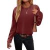 imageZeagoo Sweaters for Women Fall Outfits Trendy 2024 Long Sleeve Crew Neck Knit Pullover Sweater TopsBsolid Red Long Sleeve