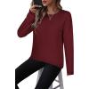 imageZeagoo Sweaters for Women Fall Outfits Trendy 2024 Long Sleeve Crew Neck Knit Pullover Sweater TopsBsolid Red Long Sleeve
