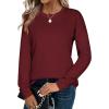 imageZeagoo Sweaters for Women Fall Outfits Trendy 2024 Long Sleeve Crew Neck Knit Pullover Sweater TopsBsolid Red Long Sleeve