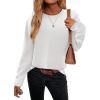 imageZeagoo Sweaters for Women Fall Outfits Trendy 2024 Long Sleeve Crew Neck Knit Pullover Sweater TopsBsolid White Long Sleeve