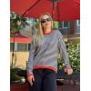 imageZeagoo Sweaters for Women Fall Outfits Trendy 2024 Long Sleeve Crew Neck Knit Pullover Sweater TopsBstriped Black