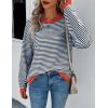 imageZeagoo Sweaters for Women Fall Outfits Trendy 2024 Long Sleeve Crew Neck Knit Pullover Sweater TopsBstriped Blue