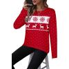 imageZeagoo Sweaters for Women Fall Outfits Trendy 2024 Long Sleeve Crew Neck Knit Pullover Sweater TopsChristmas Red