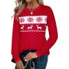 imageZeagoo Sweaters for Women Fall Outfits Trendy 2024 Long Sleeve Crew Neck Knit Pullover Sweater TopsChristmas Red