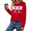imageZeagoo Sweaters for Women Fall Outfits Trendy 2024 Long Sleeve Crew Neck Knit Pullover Sweater TopsChristmas Red