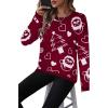 imageZeagoo Sweaters for Women Fall Outfits Trendy 2024 Long Sleeve Crew Neck Knit Pullover Sweater TopsChristmas Wine