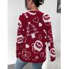 imageZeagoo Sweaters for Women Fall Outfits Trendy 2024 Long Sleeve Crew Neck Knit Pullover Sweater TopsChristmas Wine
