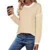 imageZeagoo Sweaters for Women Fall Outfits Trendy 2024 Long Sleeve Crew Neck Knit Pullover Sweater TopsColor Block 1 Long Sleeve