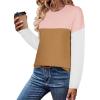 imageZeagoo Sweaters for Women Fall Outfits Trendy 2024 Long Sleeve Crew Neck Knit Pullover Sweater TopsColor Block 2 Pink