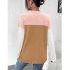 imageZeagoo Sweaters for Women Fall Outfits Trendy 2024 Long Sleeve Crew Neck Knit Pullover Sweater TopsColor Block 2 Pink