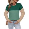 imageZeagoo Sweaters for Women Fall Outfits Trendy 2024 Long Sleeve Crew Neck Knit Pullover Sweater TopsColor Block 3 Green