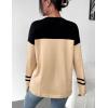 imageZeagoo Sweaters for Women Fall Outfits Trendy 2024 Long Sleeve Crew Neck Knit Pullover Sweater TopsColor Block 4 Black