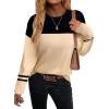 imageZeagoo Sweaters for Women Fall Outfits Trendy 2024 Long Sleeve Crew Neck Knit Pullover Sweater TopsColor Block 4 Black
