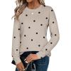 imageZeagoo Sweaters for Women Fall Outfits Trendy 2024 Long Sleeve Crew Neck Knit Pullover Sweater TopsDot Black