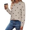 imageZeagoo Sweaters for Women Fall Outfits Trendy 2024 Long Sleeve Crew Neck Knit Pullover Sweater TopsDot Black