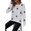 imageZeagoo Sweaters for Women Fall Outfits Trendy 2024 Long Sleeve Crew Neck Knit Pullover Sweater TopsFloral Black