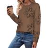 imageZeagoo Sweaters for Women Fall Outfits Trendy 2024 Long Sleeve Crew Neck Knit Pullover Sweater TopsPrinted Khaki