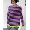 imageZeagoo Sweaters for Women Fall Outfits Trendy 2024 Long Sleeve Crew Neck Knit Pullover Sweater TopsStriped Pink