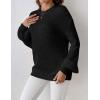 imageZeagoo Women 2024 Winter Oversized Sweater Crew Neck Long Sleeve Color Block Pullover Rib Knit Blouse Tops XS2XLAll Black