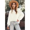 imageZeagoo Women 2024 Winter Oversized Sweater Crew Neck Long Sleeve Color Block Pullover Rib Knit Blouse Tops XS2XLAll White