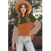 imageZeagoo Women 2024 Winter Oversized Sweater Crew Neck Long Sleeve Color Block Pullover Rib Knit Blouse Tops XS2XLArmy Green Brown Gray