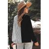 imageZeagoo Women 2024 Winter Oversized Sweater Crew Neck Long Sleeve Color Block Pullover Rib Knit Blouse Tops XS2XLBlack Gray