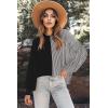 imageZeagoo Women 2024 Winter Oversized Sweater Crew Neck Long Sleeve Color Block Pullover Rib Knit Blouse Tops XS2XLBlack Gray