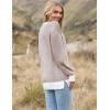 imageZeagoo Women 2024 Winter Oversized Sweater Crew Neck Long Sleeve Color Block Pullover Rib Knit Blouse Tops XS2XLBrown