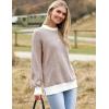imageZeagoo Women 2024 Winter Oversized Sweater Crew Neck Long Sleeve Color Block Pullover Rib Knit Blouse Tops XS2XLBrown
