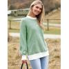 imageZeagoo Women 2024 Winter Oversized Sweater Crew Neck Long Sleeve Color Block Pullover Rib Knit Blouse Tops XS2XLLight Green