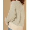 imageZeagoo Women 2024 Winter Oversized Sweater Crew Neck Long Sleeve Color Block Pullover Rib Knit Blouse Tops XS2XLLightgreen