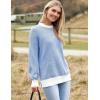 imageZeagoo Women 2024 Winter Oversized Sweater Crew Neck Long Sleeve Color Block Pullover Rib Knit Blouse Tops XS2XLNavy Blue