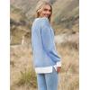 imageZeagoo Women 2024 Winter Oversized Sweater Crew Neck Long Sleeve Color Block Pullover Rib Knit Blouse Tops XS2XLNavy Blue
