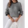 imageZeagoo Women 2024 Winter Oversized Sweater Crew Neck Long Sleeve Color Block Pullover Rib Knit Blouse Tops XS2XLRe Black
