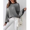 imageZeagoo Women 2024 Winter Oversized Sweater Crew Neck Long Sleeve Color Block Pullover Rib Knit Blouse Tops XS2XLRe Black