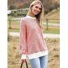 imageZeagoo Women 2024 Winter Oversized Sweater Crew Neck Long Sleeve Color Block Pullover Rib Knit Blouse Tops XS2XLRed