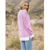imageZeagoo Women 2024 Winter Oversized Sweater Crew Neck Long Sleeve Color Block Pullover Rib Knit Blouse Tops XS2XLRose Red