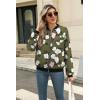 imageZeagoo Womens Bomber Jacket Casual Coat Zip Up Outerwear Windbreaker with Pockets SXXLFlower 2
