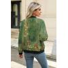 imageZeagoo Womens Bomber Jacket Casual Coat Zip Up Outerwear Windbreaker with Pockets SXXLGreen Print